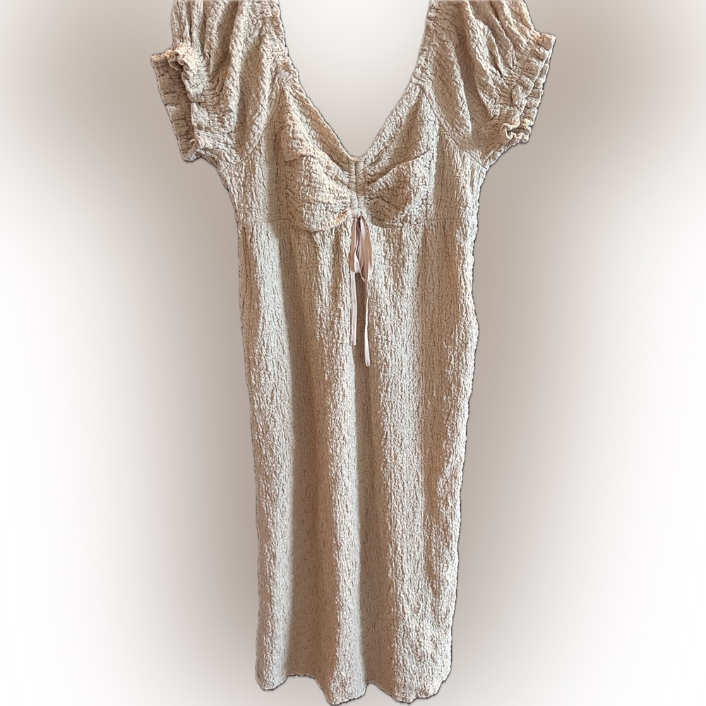Inmod Los Angeles Textured Puff Sleeve Midi Dress – Size M